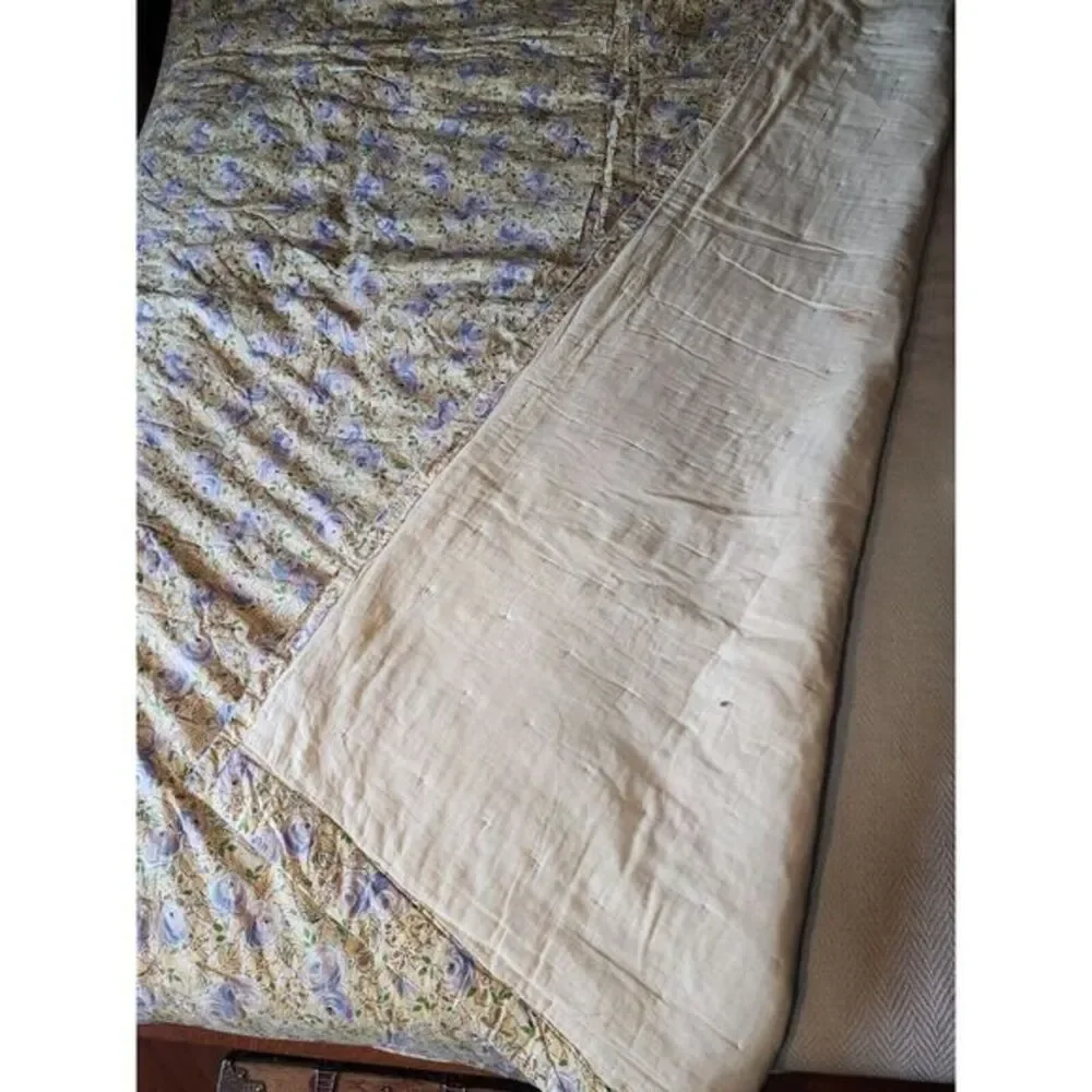 Vintage/antique Quilt Handmade Solid Pattern‎ Queen Size Hand Sewn  Hand Tied